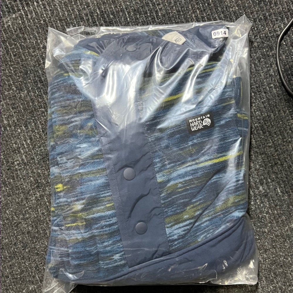 Mountain Hardwear Microchill Fleece Jacket Mens XL Blue Space Dye Snap Neck Gorp - Picture 8 of 8